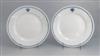 (LLOYD SABAUDO LINE.) Pair of 9 plates by Richard Ginori;